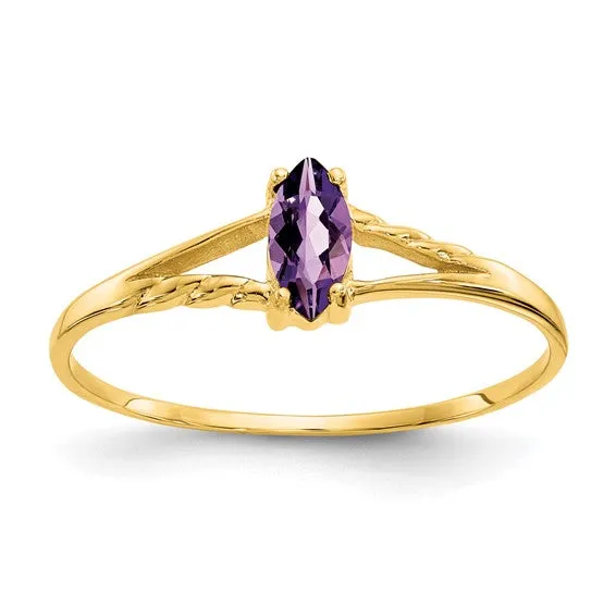 14k White or Yellow Gold Marquise Birthstone Rings