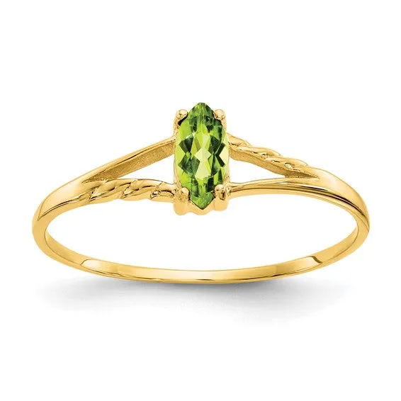 14k White or Yellow Gold Marquise Birthstone Rings