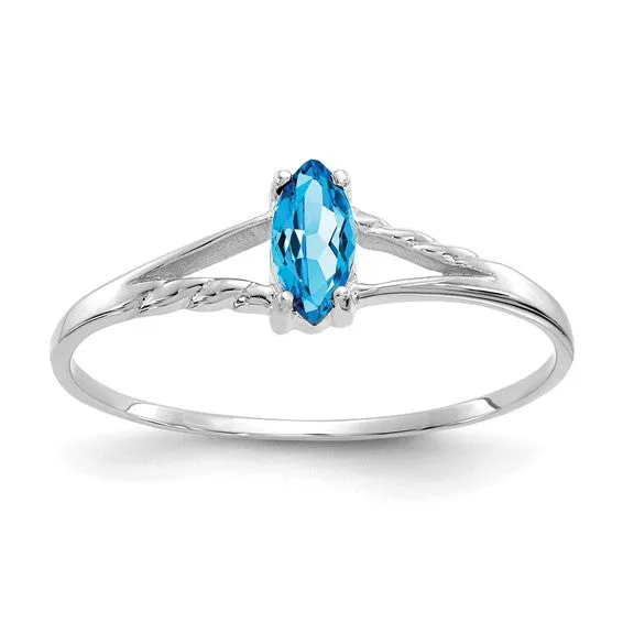 14k White or Yellow Gold Marquise Birthstone Rings