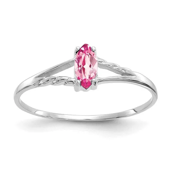 14k White or Yellow Gold Marquise Birthstone Rings