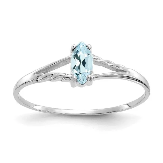 14k White or Yellow Gold Marquise Birthstone Rings