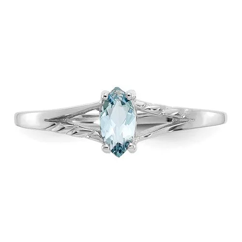 14k White or Yellow Gold Marquise Birthstone Rings