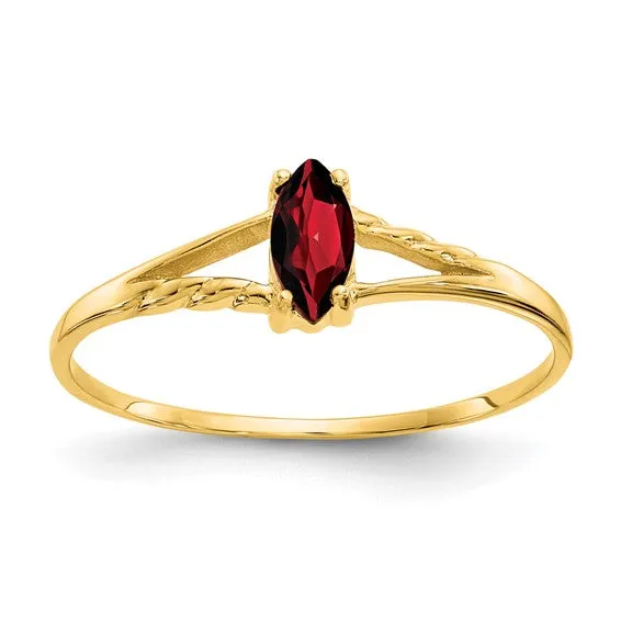 14k White or Yellow Gold Marquise Birthstone Rings