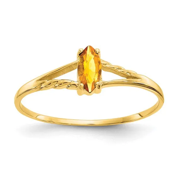 14k White or Yellow Gold Marquise Birthstone Rings