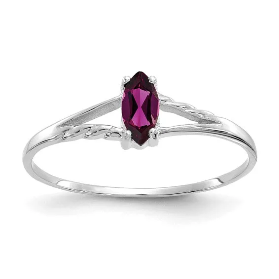 14k White or Yellow Gold Marquise Birthstone Rings