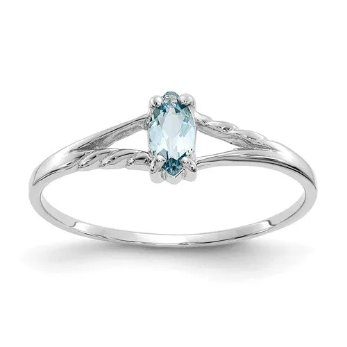 14k White or Yellow Gold Marquise Birthstone Rings