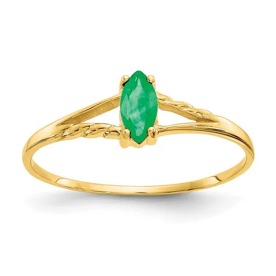 14k White or Yellow Gold Marquise Birthstone Rings