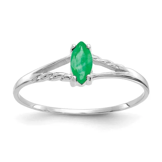 14k White or Yellow Gold Marquise Birthstone Rings