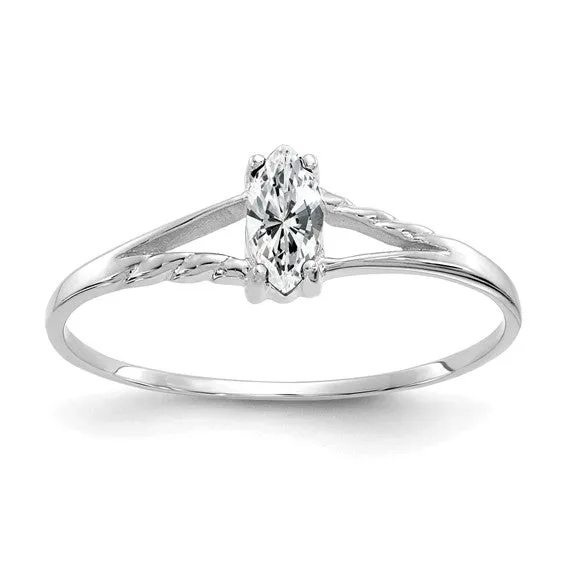 14k White or Yellow Gold Marquise Birthstone Rings