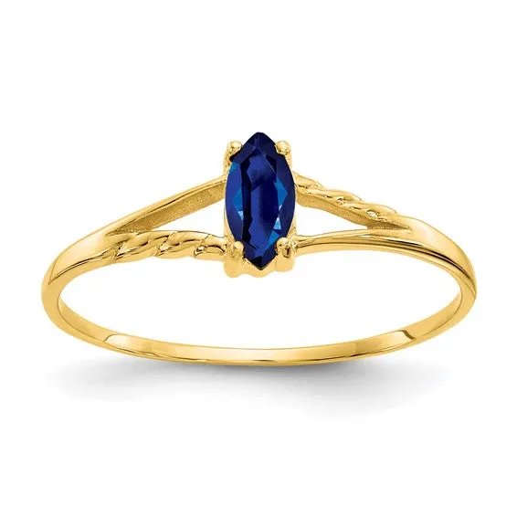 14k White or Yellow Gold Marquise Birthstone Rings