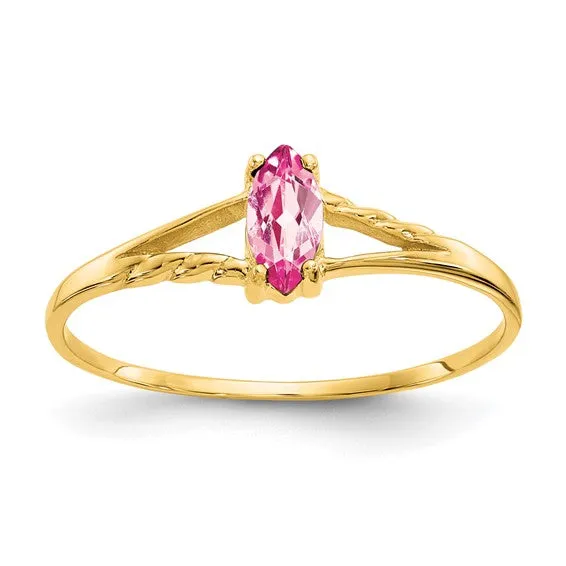 14k White or Yellow Gold Marquise Birthstone Rings