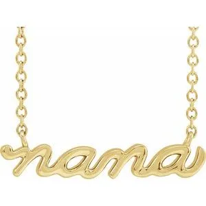 14K Yellow 19.57x4.61 mm Nana 18" Necklace