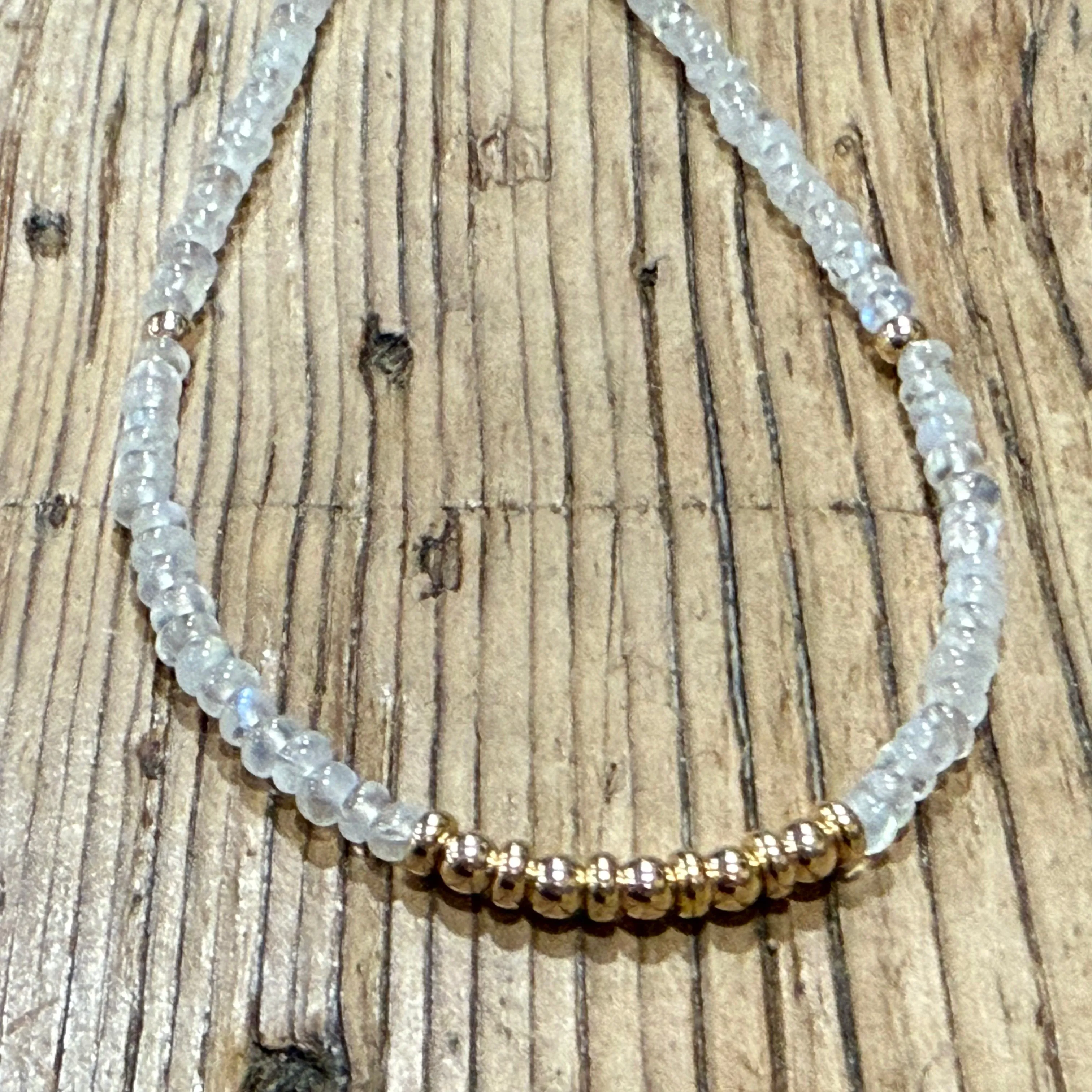14K Yellow Gold Moonstone Necklace