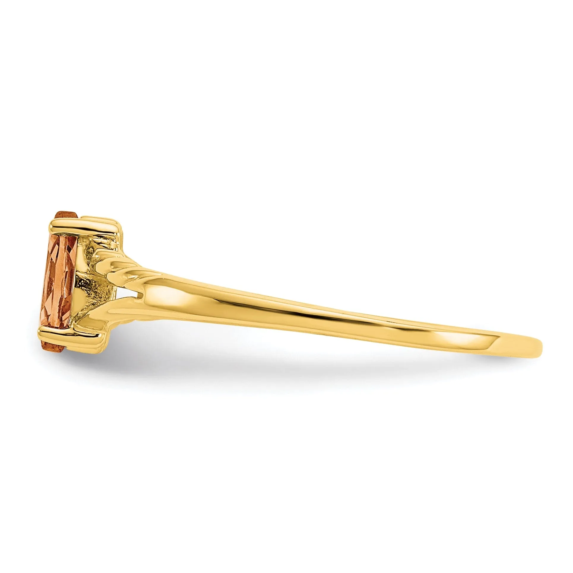 14k Yellow Gold Polished Citrine Birthstone Ring