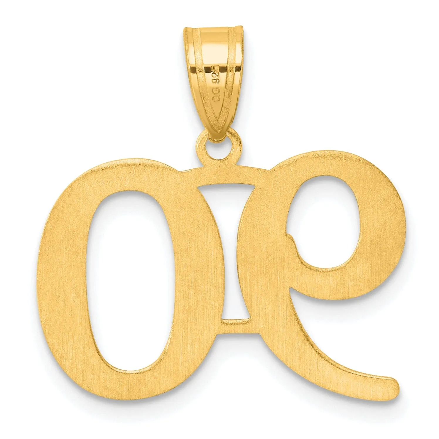 14k Yellow Gold Polished Finish Number 90 Charm Pendant