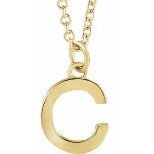 14K Yellow Initial C Dangle 16" Necklace