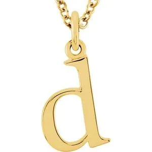 14K Yellow Lowercase Initial d 16" Necklace
