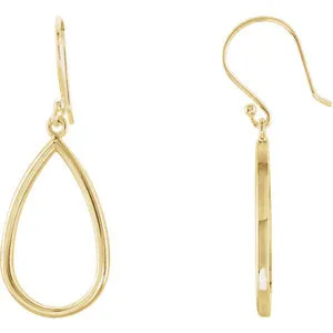 14K Yellow Pear Shaped Earrings