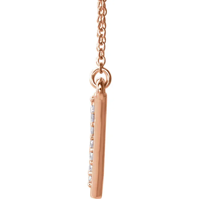 14KT Rose Gold 1/5 Carat Diamond Triangle Chain Necklace