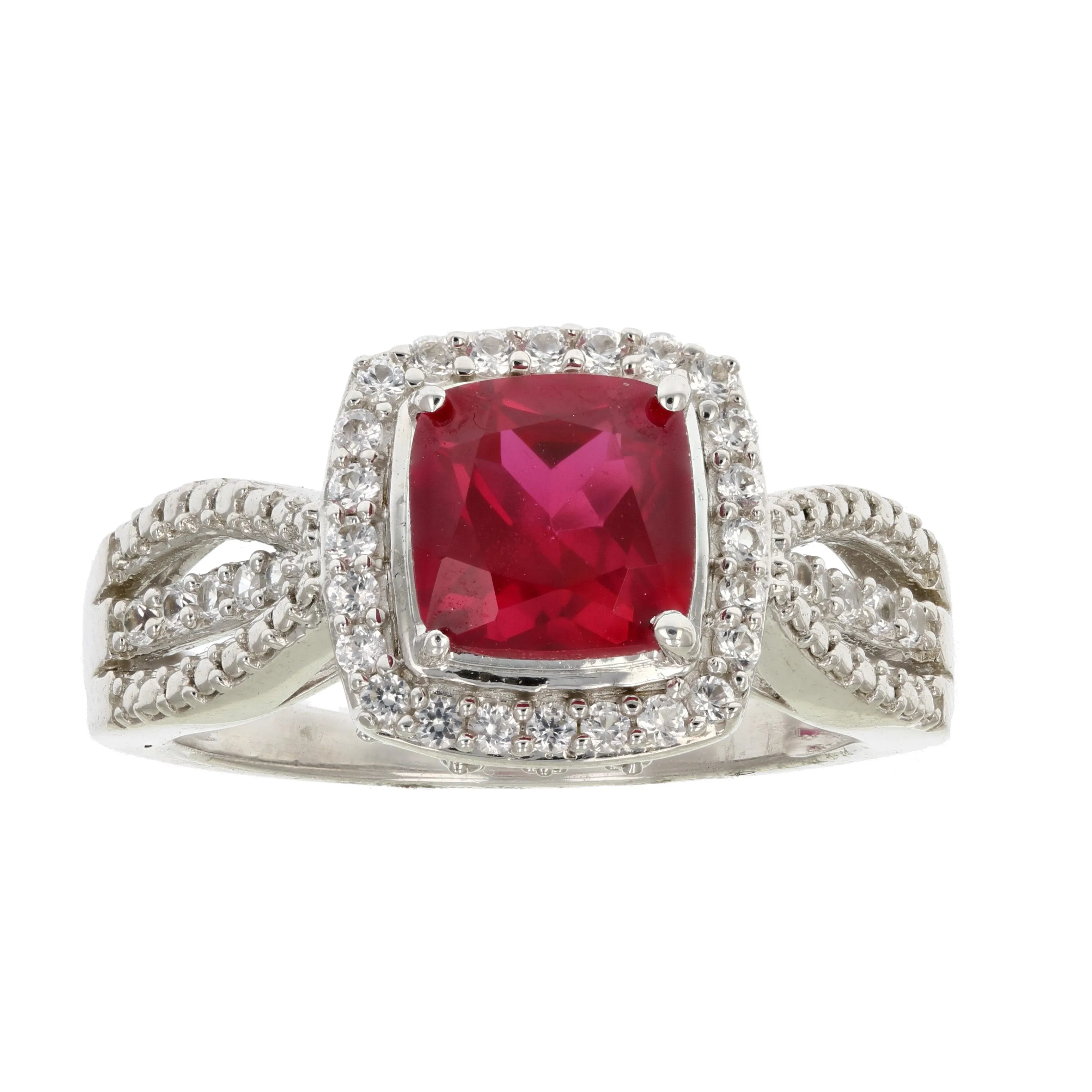 1.50 cttw Pick Your Birthstone Gemstone 7 MM Cushion Ring .925 Sterling Silver Created Citrine Size 7