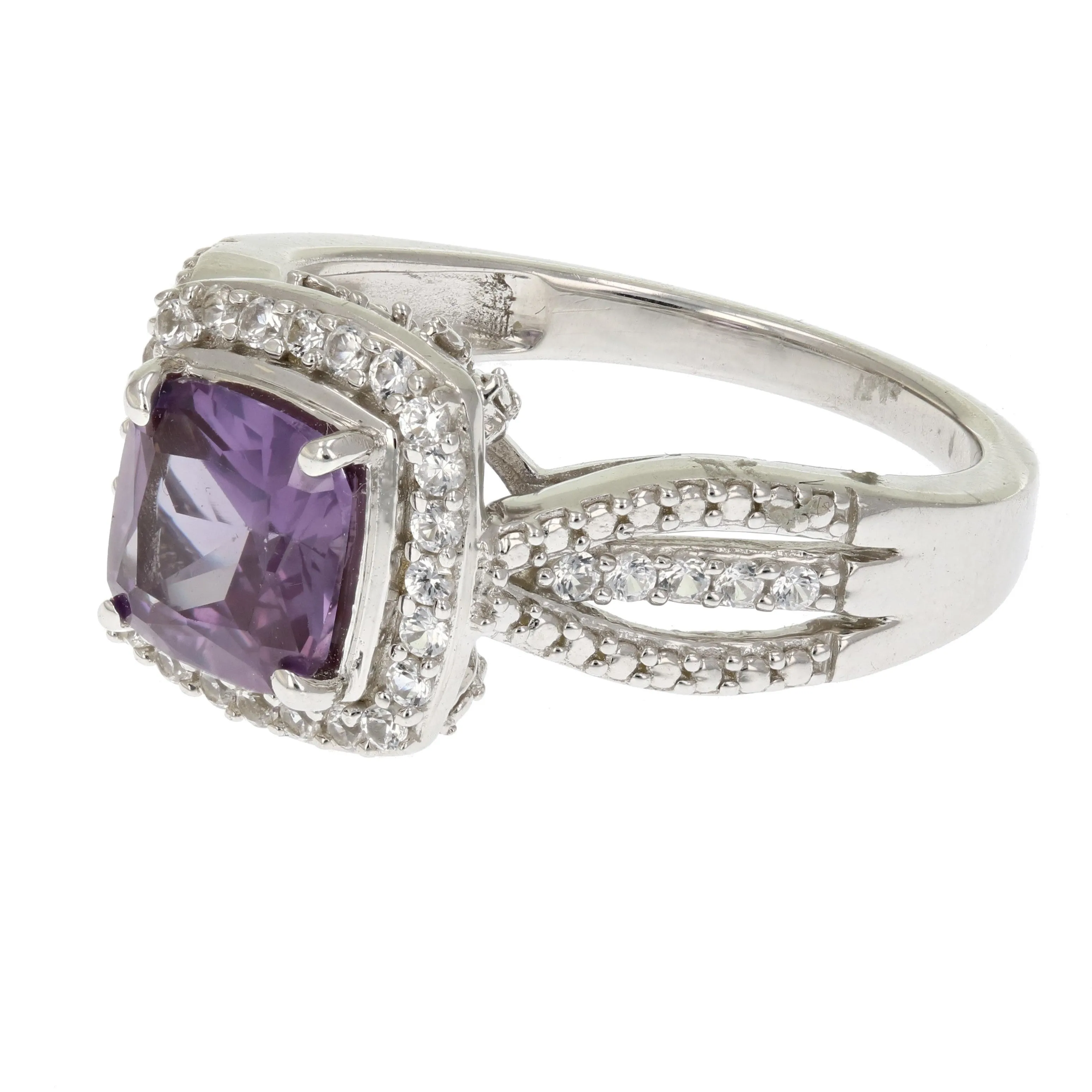 1.50 cttw Pick Your Birthstone Gemstone 7 MM Cushion Ring .925 Sterling Silver Created Citrine Size 7