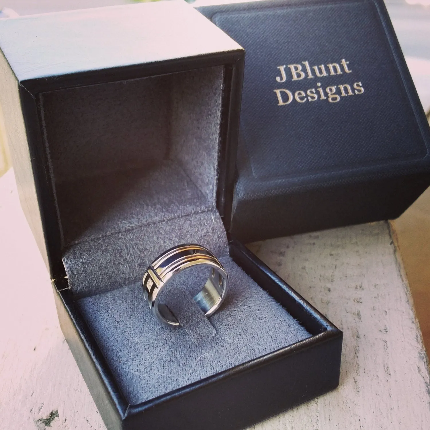 16 "TETRIS" handmade stainless steel ring (not casted) women's ring, uni sex, men's ring
