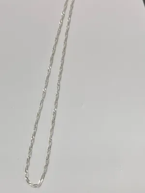 16" Metal (Lightly Silver Plated) Twist Chain