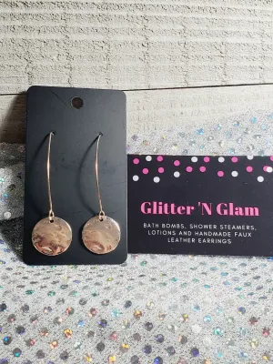 177 Rosegold Distressed Circle Dangle Earrings