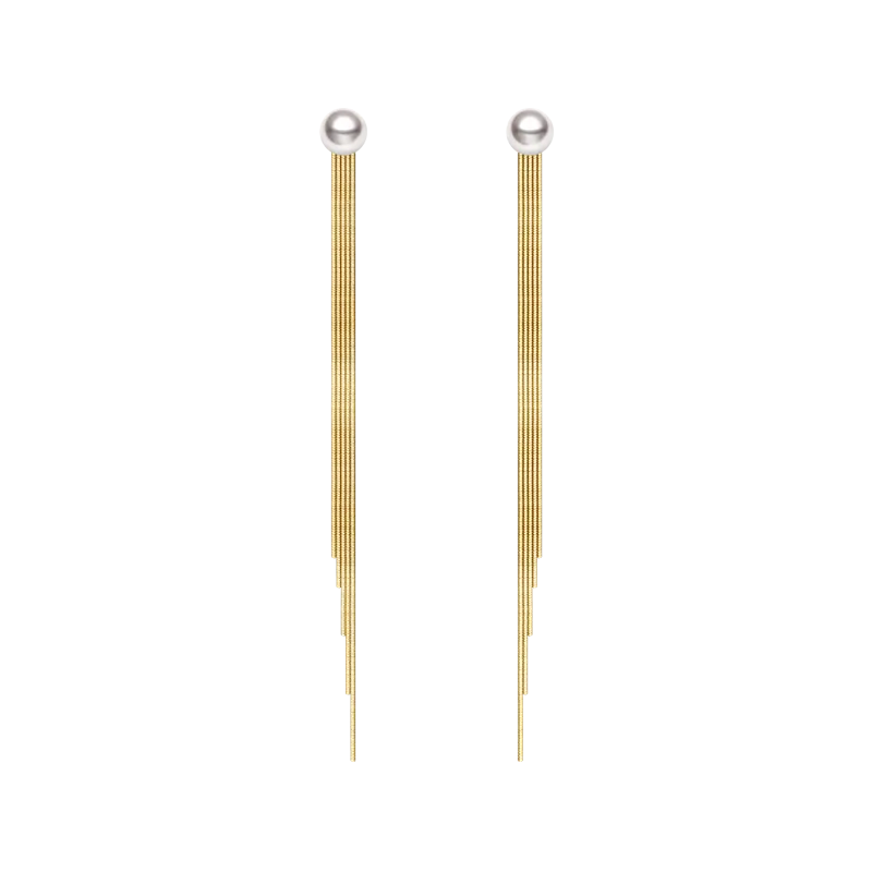 18K Gold earring Imitation Tassel Eardrop Earrings
