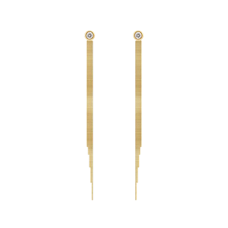 18K Gold earring Imitation Tassel Eardrop Earrings