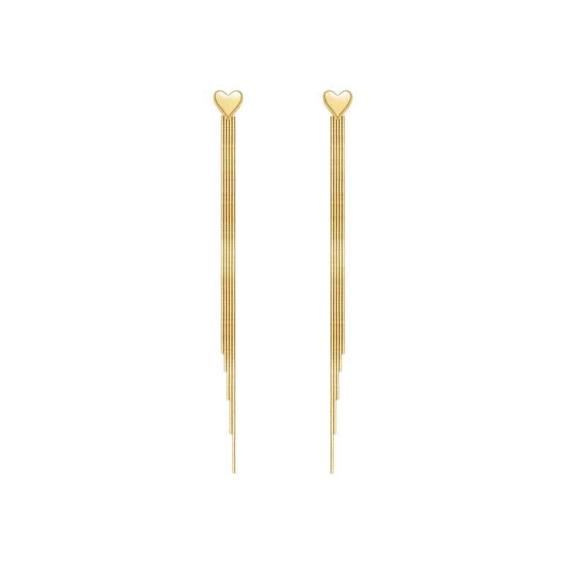 18K Gold earring Imitation Tassel Eardrop Earrings