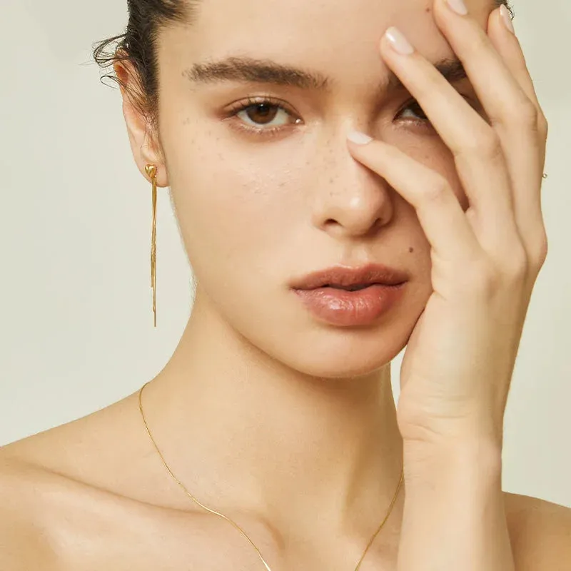 18K Gold earring Imitation Tassel Eardrop Earrings