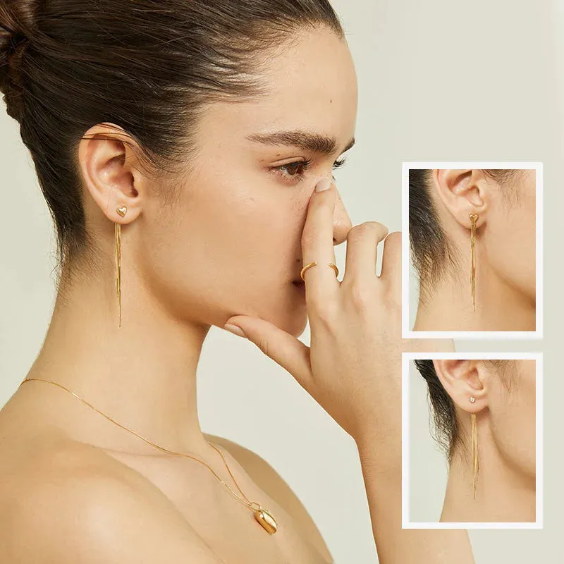 18K Gold earring Imitation Tassel Eardrop Earrings