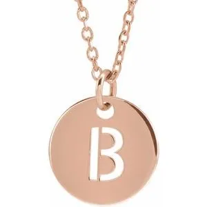 18K Rose Gold-Plated Sterling Silver Initial B 16-18" Necklace