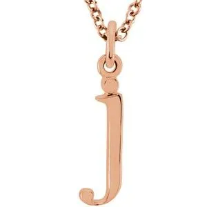 18K Rose Gold-Plated Sterling Silver Lowercase Initial j 16" Necklace