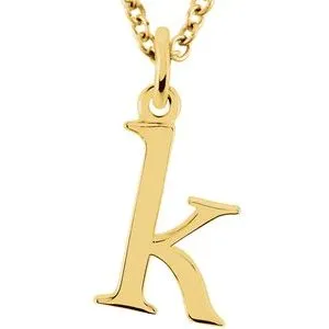 18K Yellow Gold-Plated Sterling Silver Lowercase Initial k 16" Necklace