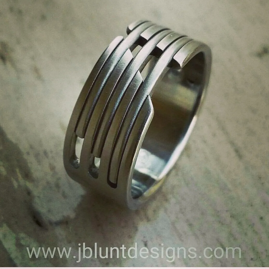 19 "CHIC" handmade stainless steel ring (not casted) hypoallergenic mens rings wedding band mens jewelry