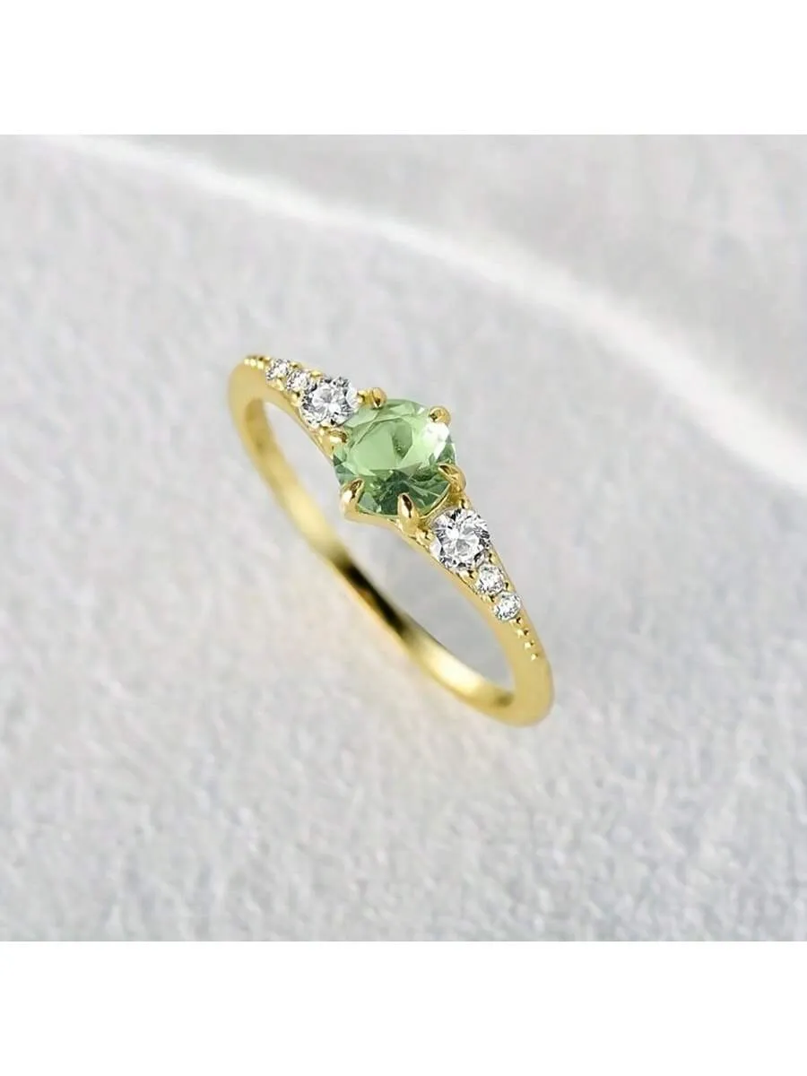 1pc New Arrival Thin Mint Green Cubic Zirconia Ring For Women, Simple Design, Stackable, Great Gift For Ladies From Gentlemen