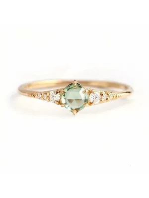 1pc New Arrival Thin Mint Green Cubic Zirconia Ring For Women, Simple Design, Stackable, Great Gift For Ladies From Gentlemen