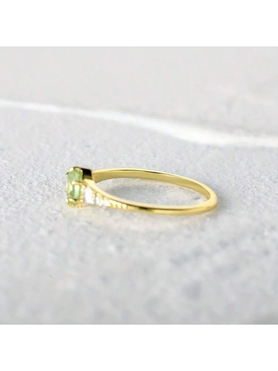 1pc New Arrival Thin Mint Green Cubic Zirconia Ring For Women, Simple Design, Stackable, Great Gift For Ladies From Gentlemen