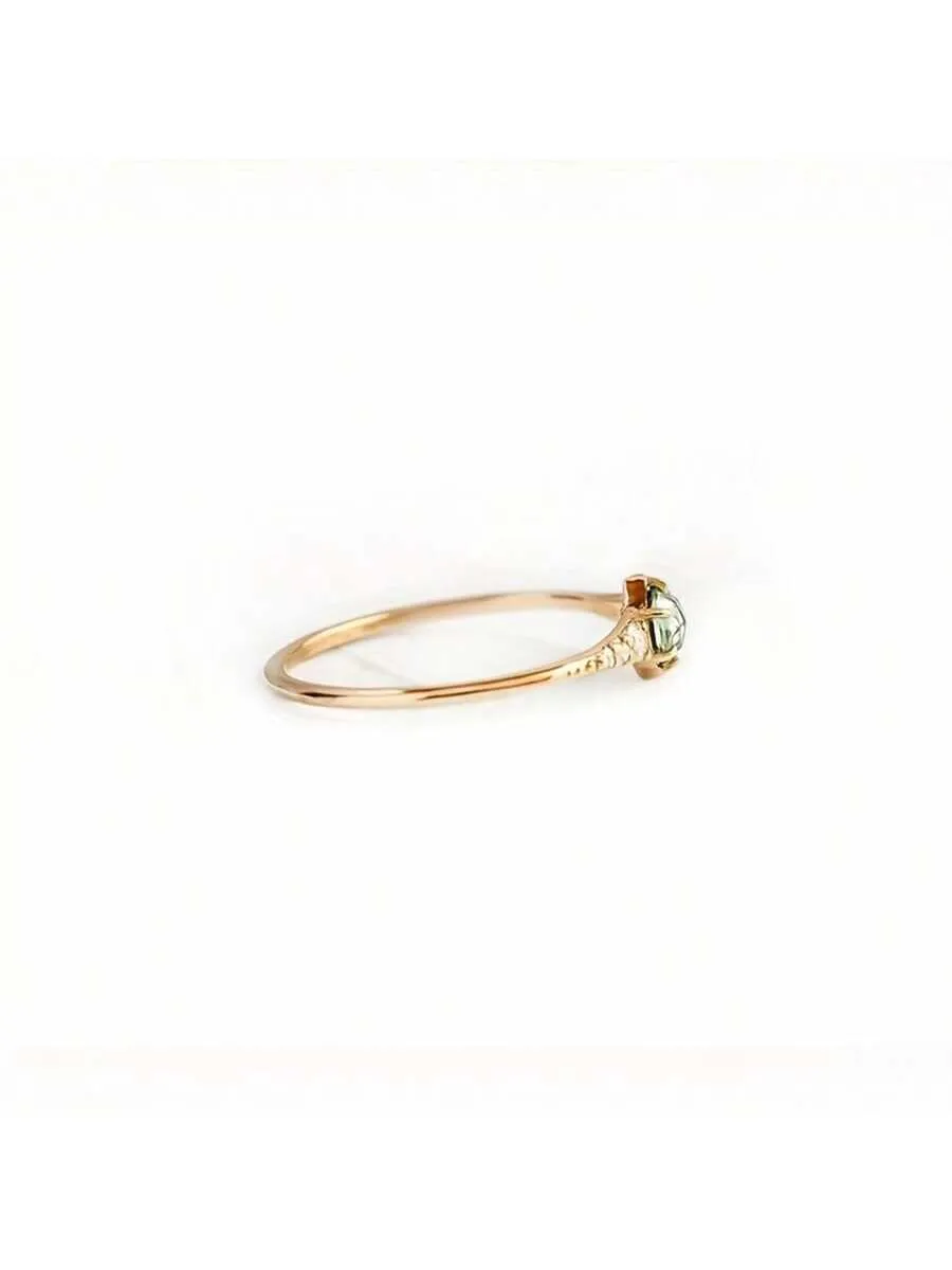1pc New Arrival Thin Mint Green Cubic Zirconia Ring For Women, Simple Design, Stackable, Great Gift For Ladies From Gentlemen