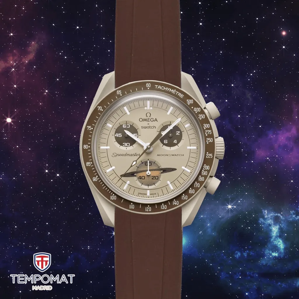 20mm Curved Ended Brown Rubber Strap