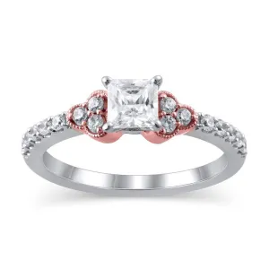 3/4 Cttw Princess-Cut Diamond Tri-Sides Vintage-Style Engagement Ring in 14K Yellow Gold (0.75 Ct, I-I2)