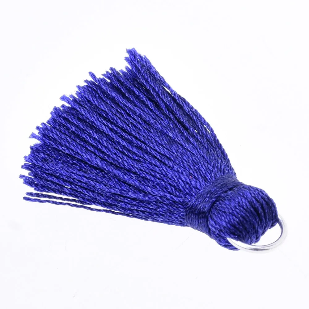 3.5cm  DIY Handmade Tassels, Short Handmade Tassels for jewelry making Necklace Earrings Sapphire Blue,10pcs/lot
