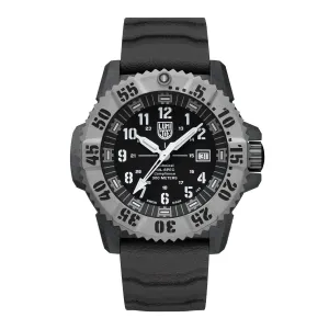 46MM LUMINOX MIL-SPEC QUARTZ BLACK CARBONOX WATCH WITH BLACK DIAL AND TITANIUM BEZEL