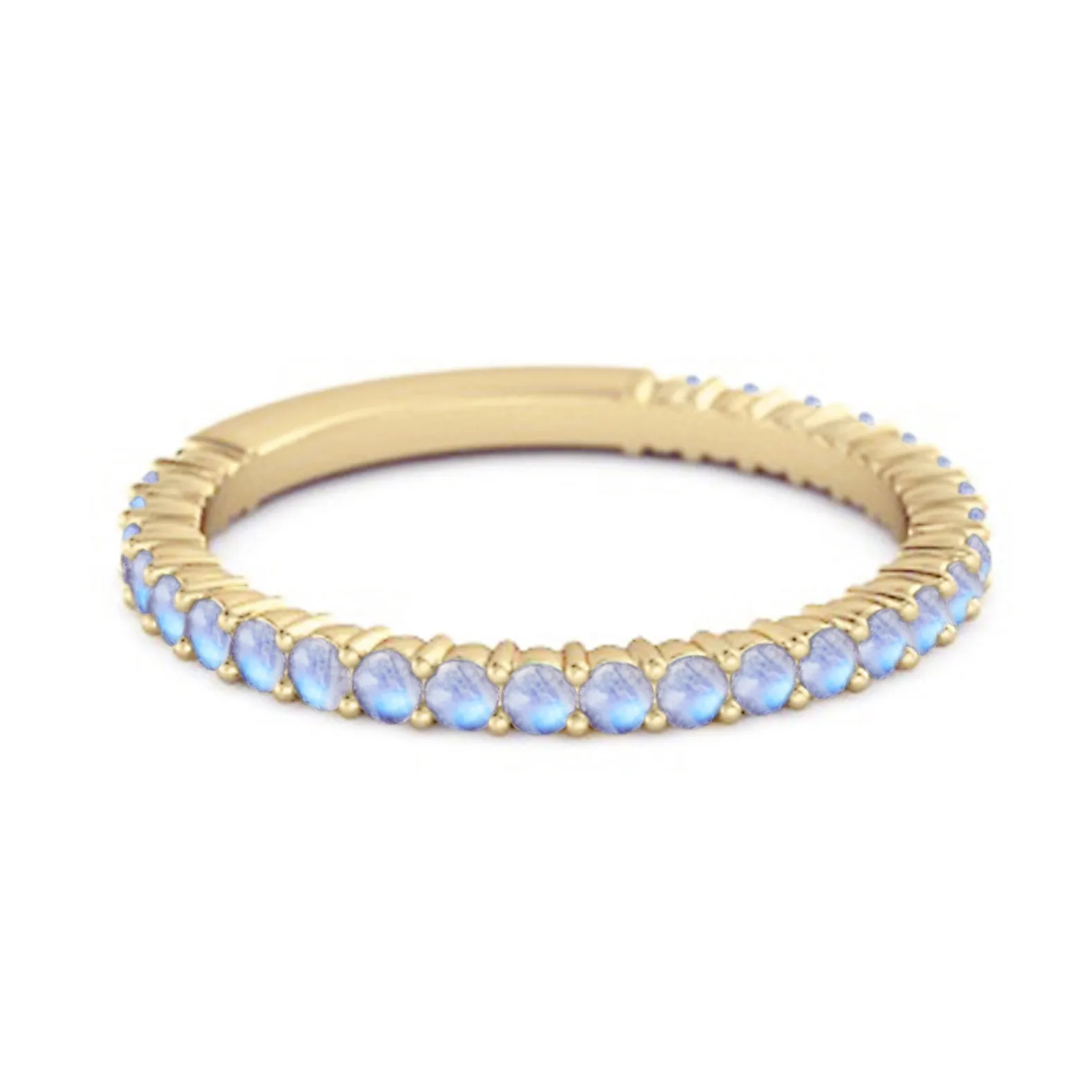 925 Silver Stacking 0.60 Ct Moonstone Eternity Raquel Ring