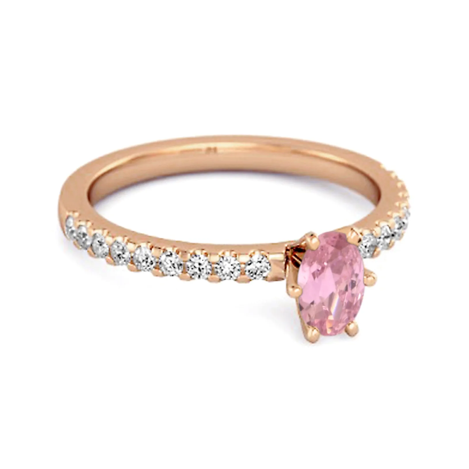 925 Sterling Silver 0.25 Ctw Pink Zirconia Solitaire Accent Dazzling Ring