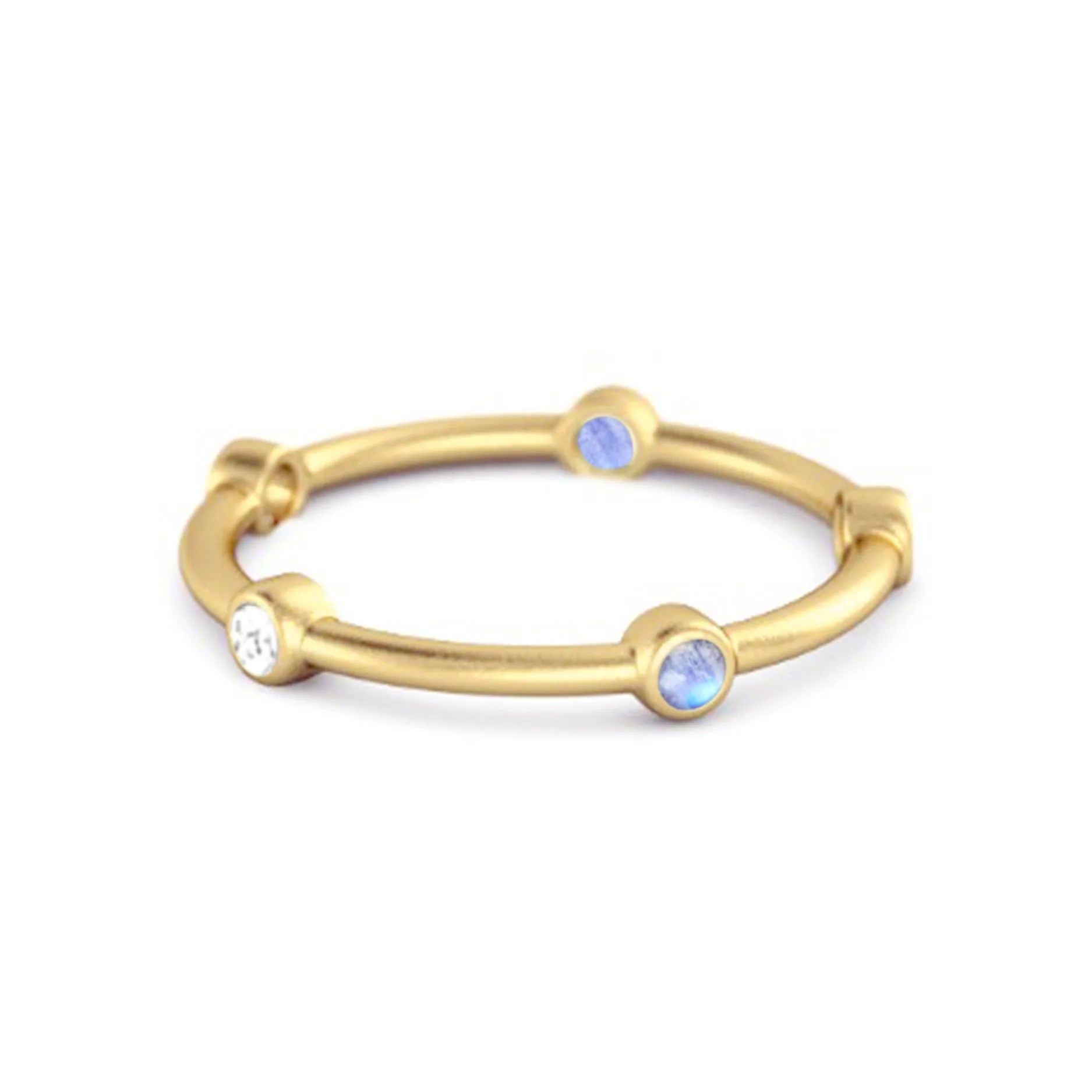 925 Sterling Silver 0.30 Ct Moonstone Stackable Wedding Ring