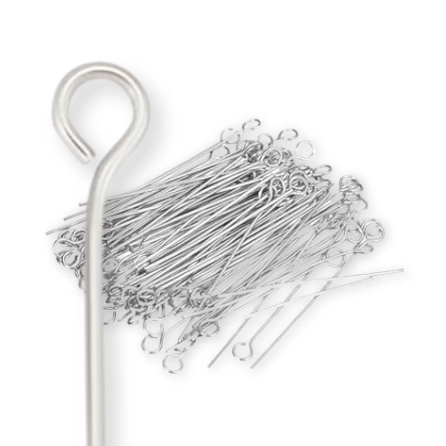 .925 Sterling Silver 24ga. Eye Pin - 2" (10 Pack)
