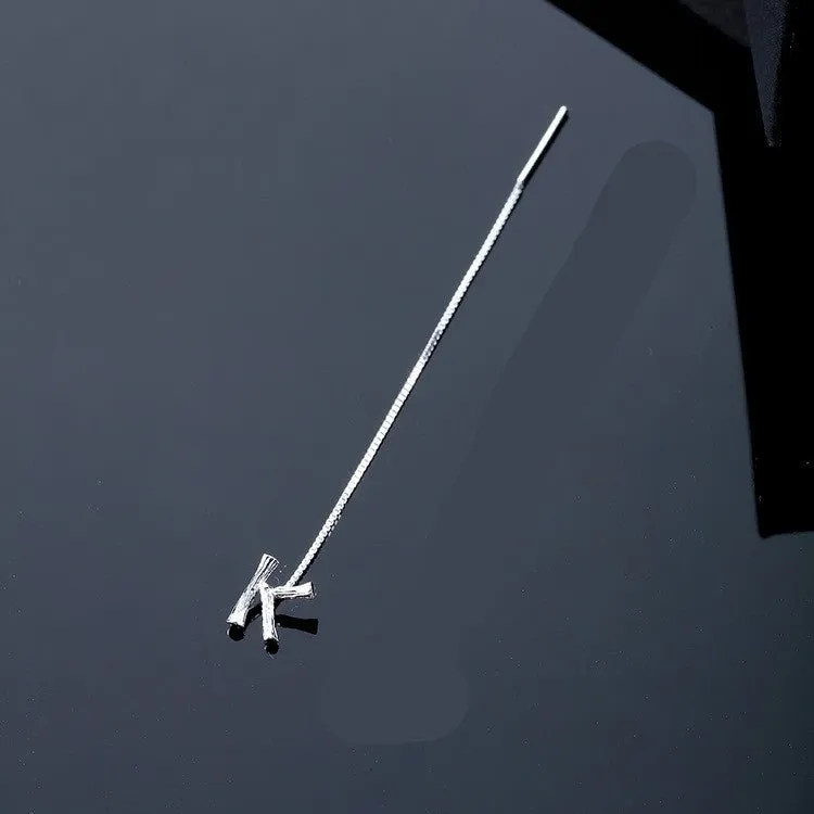 925 Sterling Silver Letter Tassel Earrings